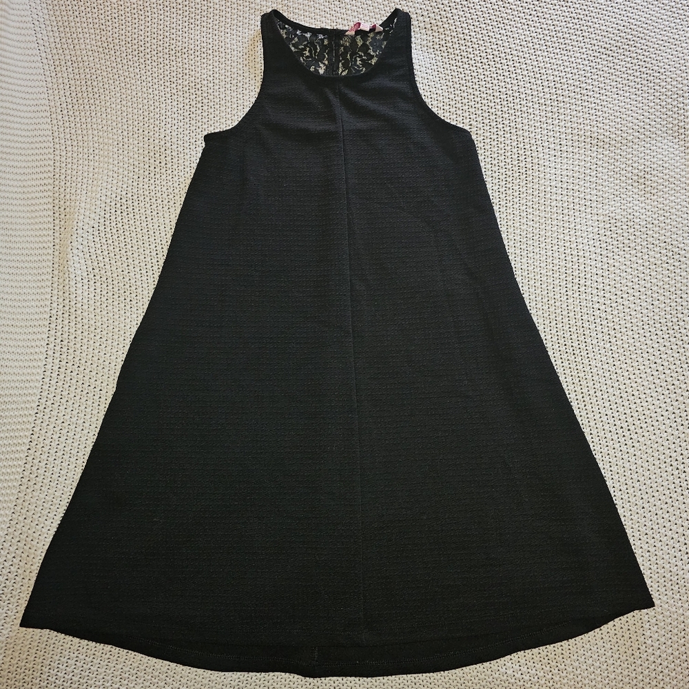 Candies Women's Juniors Black Halter Flare Dress Lace Mini Dress Size XS